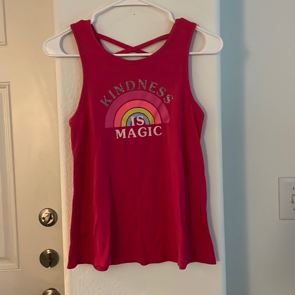 Wonder Nation Girl’s Pink Rainbow Tank Top Size XL(14/16) - Picture 2 of 5
